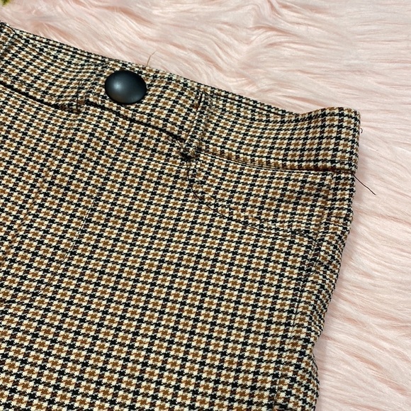 Zara Houndstooth High Rise Tan Jeggings sz M - Picture 6 of 11